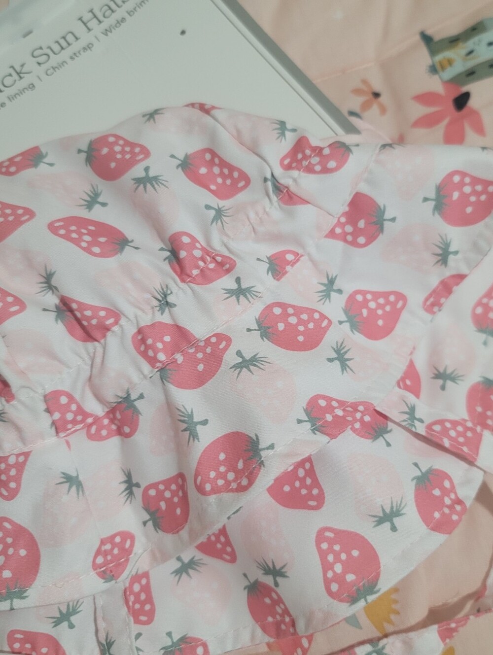 NWT Baby Girls' Pink Strawberry Bikini Set with Cherry Sun Hat Size 12 18 MONTHS - Picture 2 of 3